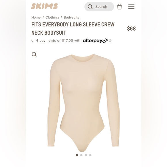 SKIMS Tops - SKIMS NWT sand fits everybody long sleeve crew neck bodysuit (M)